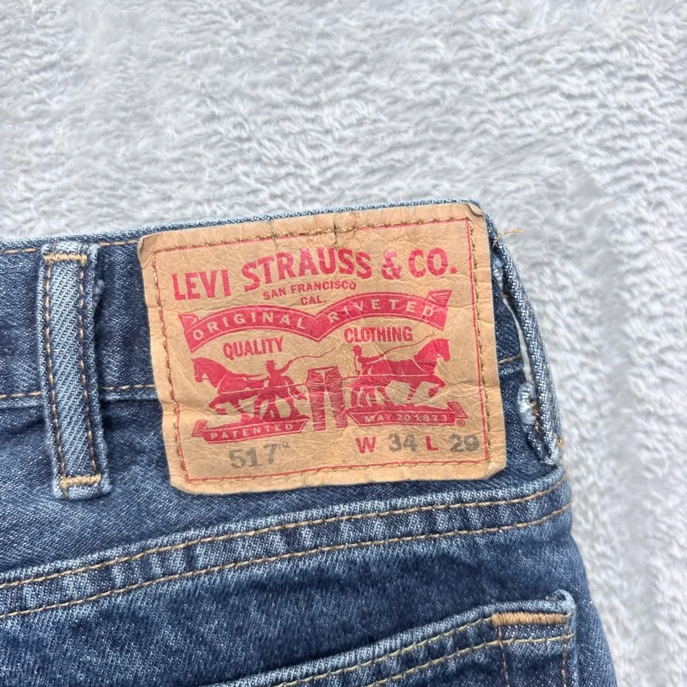 Levis 517 Bootcut Jeans Mens 34x29 Blue Medium Wash Denim Cotton Regular Fit